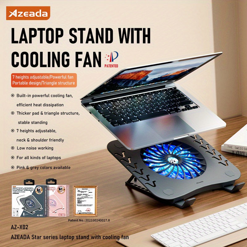 Support Ordinateur Portable Ventilateur de Refroidissement Radiateur  Universel 9 Pouces a 16 Pouces M17 pour Apple MacBook 12 pouces Noir