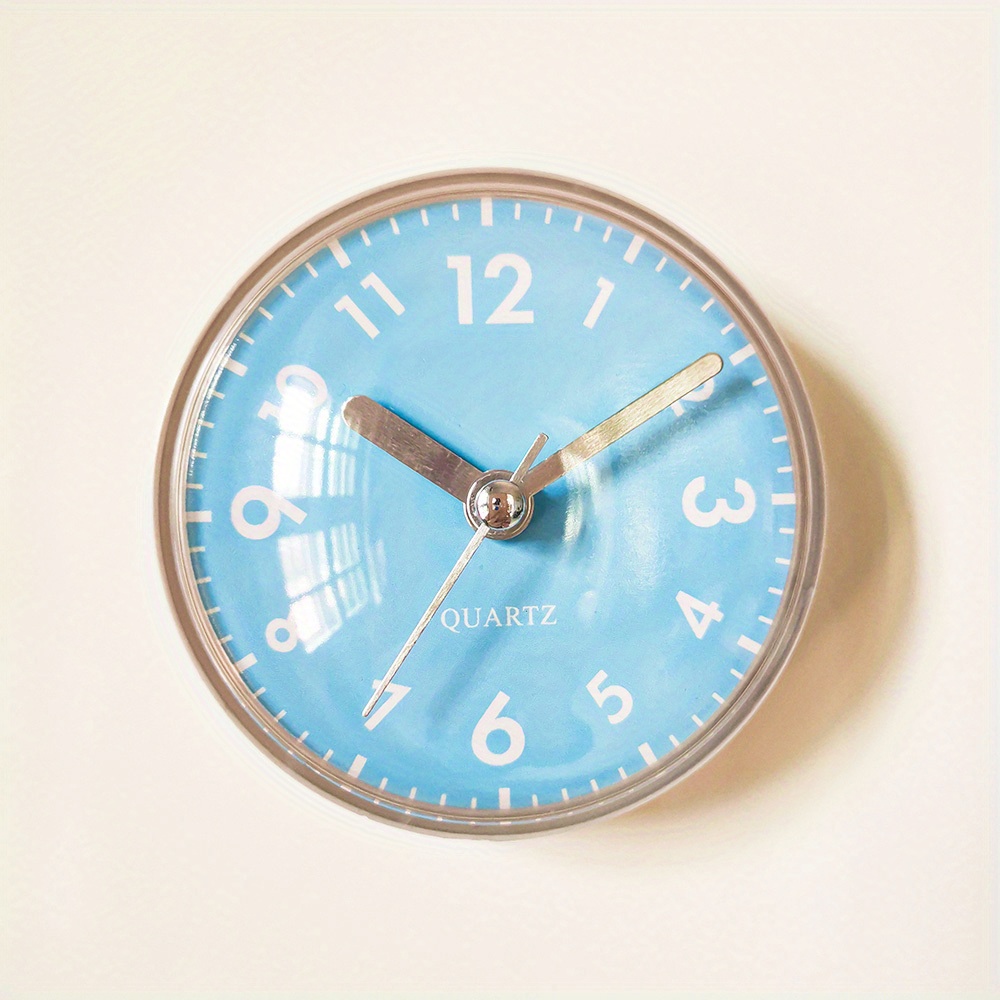 Reloj de pared impermeable para baño, gris, analógico, de 6.3 pulgadas,  ventosa, moderno y silencioso reloj de pared pequeño para sala de estar y