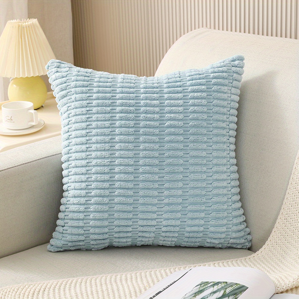Solid Cushion Cover Modern Corduroy Soft Throw Pillow Cover Striped Square  Pillowcase for Sofa Living Room Bed Room Decoration