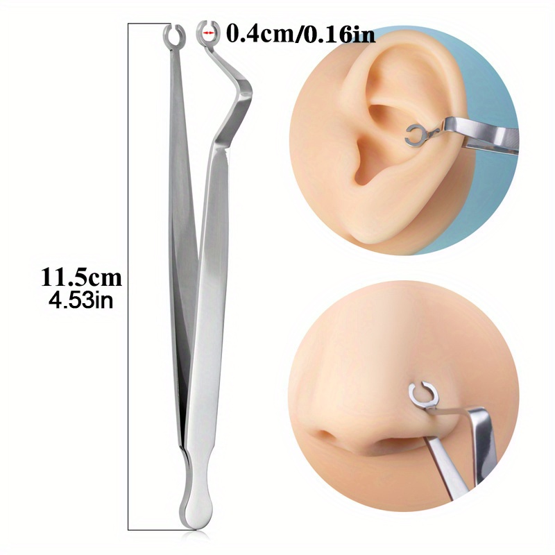 6-tlg. Piercing-Werkzeug Set - Zangen & Kugelöffner Für Schmuckwechsel