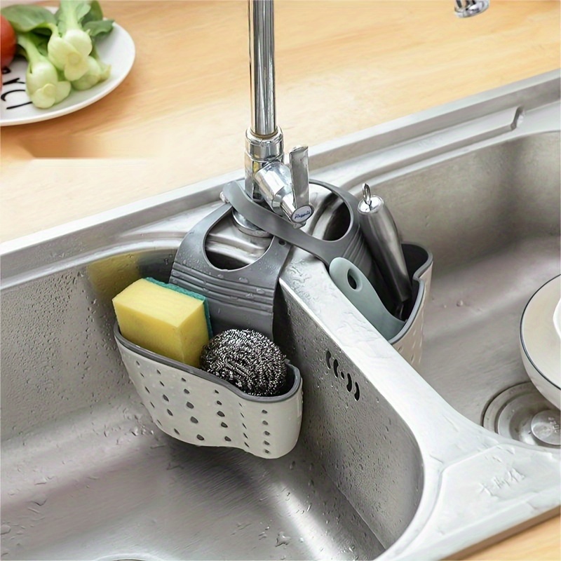 1pc Adjustable Buckle Water Sink Storage Basket, Kitchen Sink