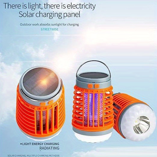 Solar powered Mosquito Zapper Effective Insect Control Temu
