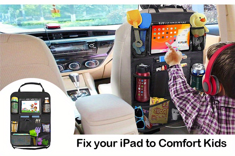 car seat storage bag seat back storage bag multifunctional storage bag car hanging bag rear seat anti kick christmas halloween thanksgiving day gift details 1