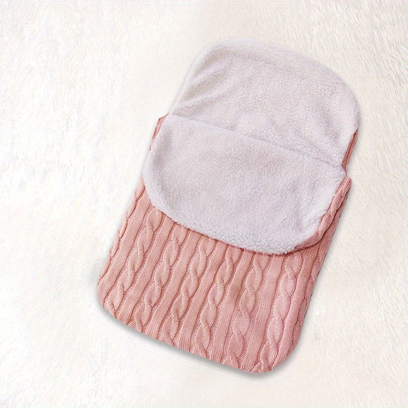 Baby Plus Velvet Sleeping Bag, Thickened Knitted Warm Blanket