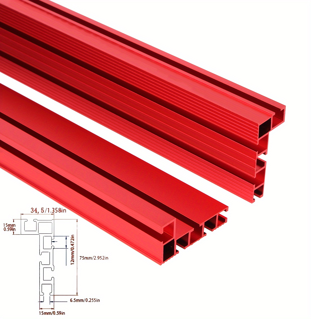 Ppc 75 Type Red Aluminum Profile Router Fence Multi T track Temu