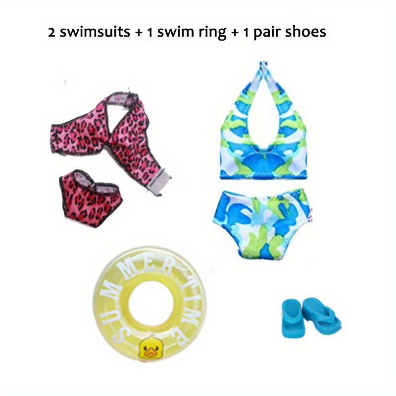 ZITA ELEMENT 44 Pcs 11.5 Inch Girl Doll Swimsuits Clothes and Accessories  Mermaid Bikini Swimwear Bathing Suits Outfits with Shoes Swimming Ring