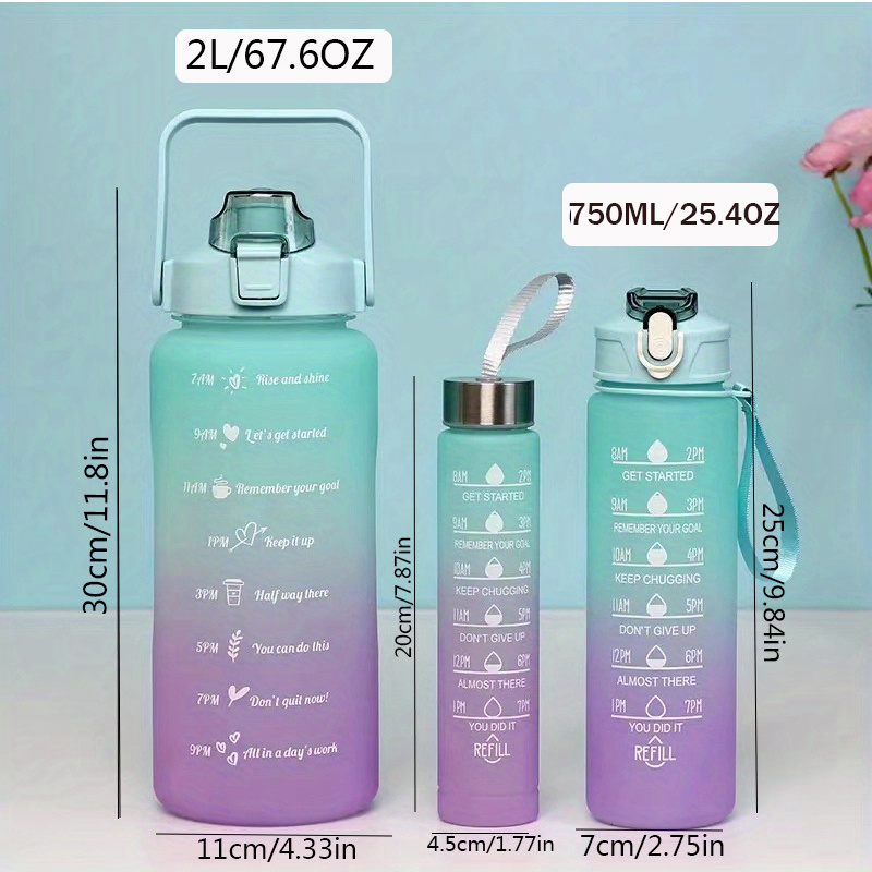 Gradient Sports Water Bottle Set With Straw