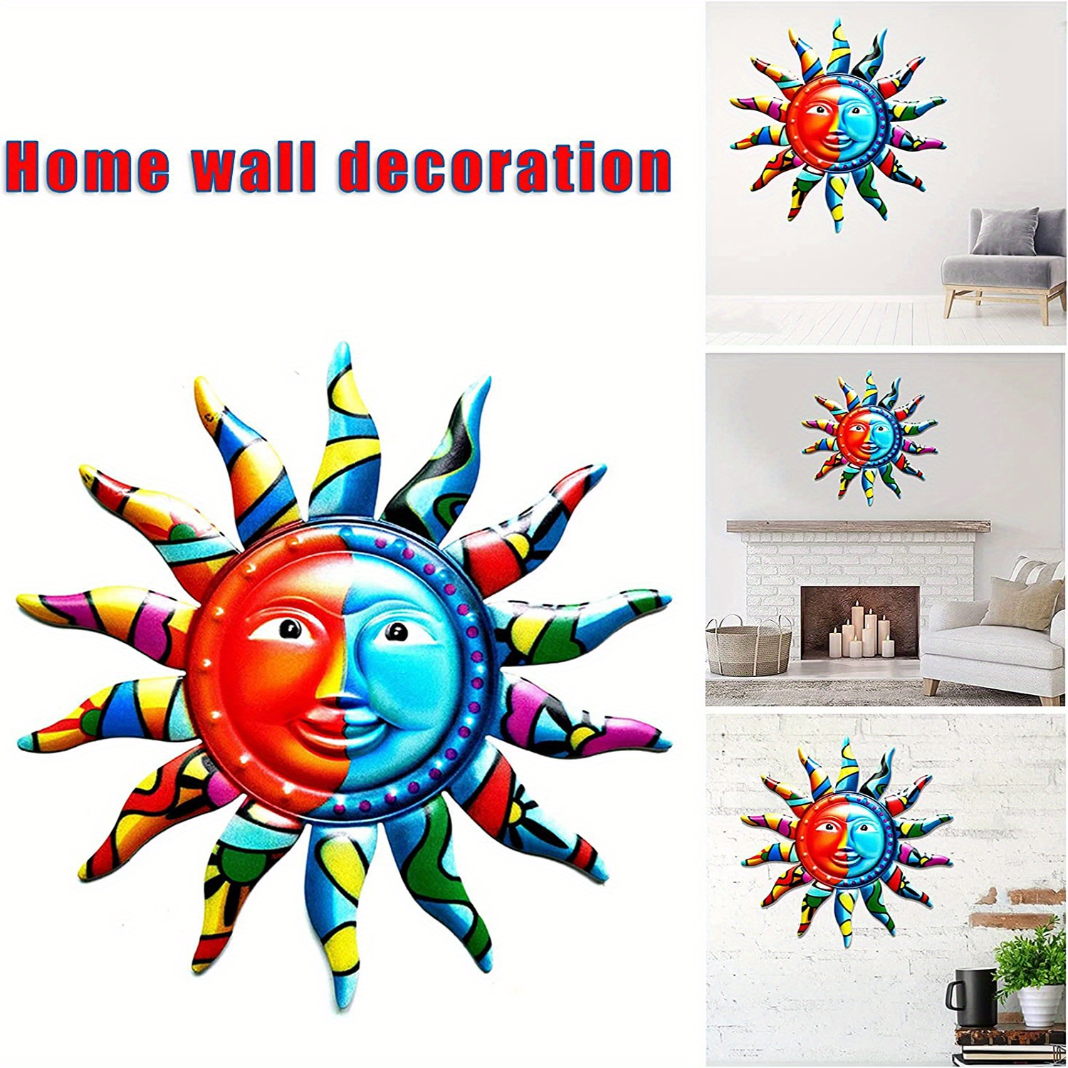 Add A Touch Sparkle Home Creative Metal Sun Wall Decor! - Temu Norway