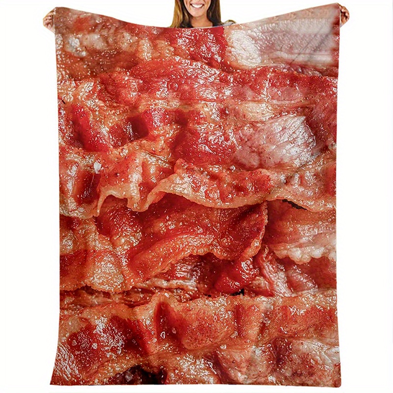  Red Meat - Beef Food Blanket Throw, Funny Food Flannel