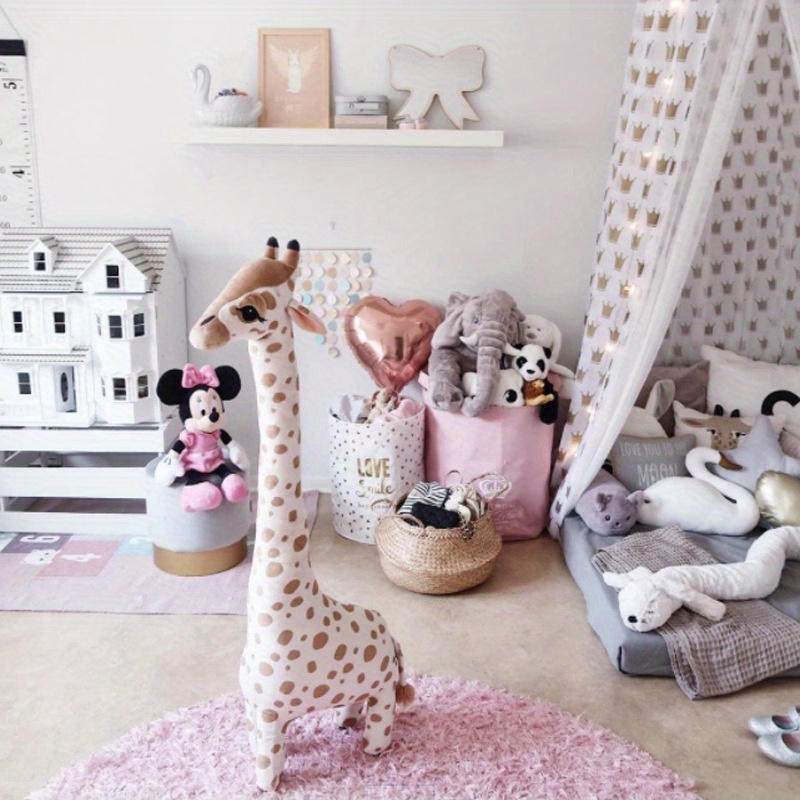 Jirafa gigante de la vida real, juguetes de peluche, muñecos suaves para  niños y bebés, regalo de cumpleaños para decoración de habitación  (amarillo