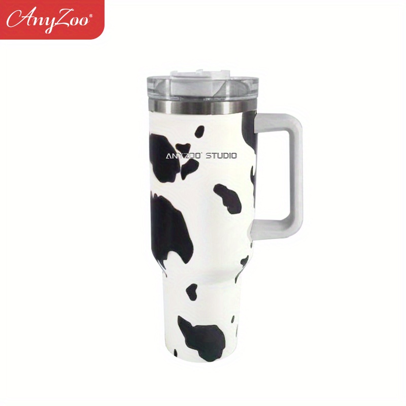 Anyzoo Tumbler With Handle Straw And Lid Leopard Print Heavy - Temu