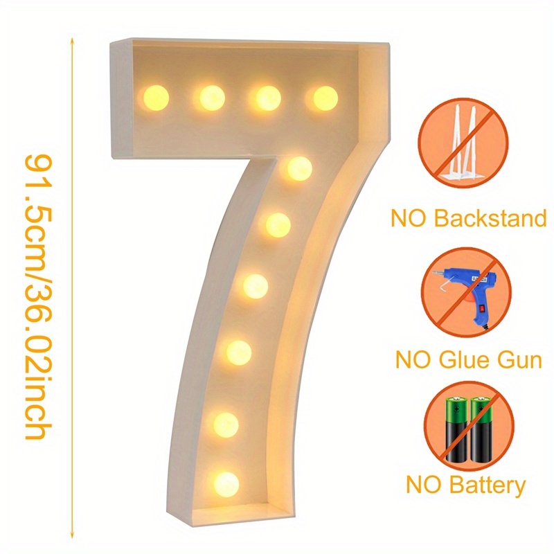 Cadre de Chiffres Lumineux LED de 91.5cm pour Décoration de