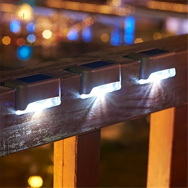 Solar-Powered LED Step Lights - IP65, Durable Plastic, Outdoor Pathway & Garden Decor, Nighttime Safety for Stairs, Garden Pathway Lighting | Modern Outdoor Lighting | Solar Charged Lights