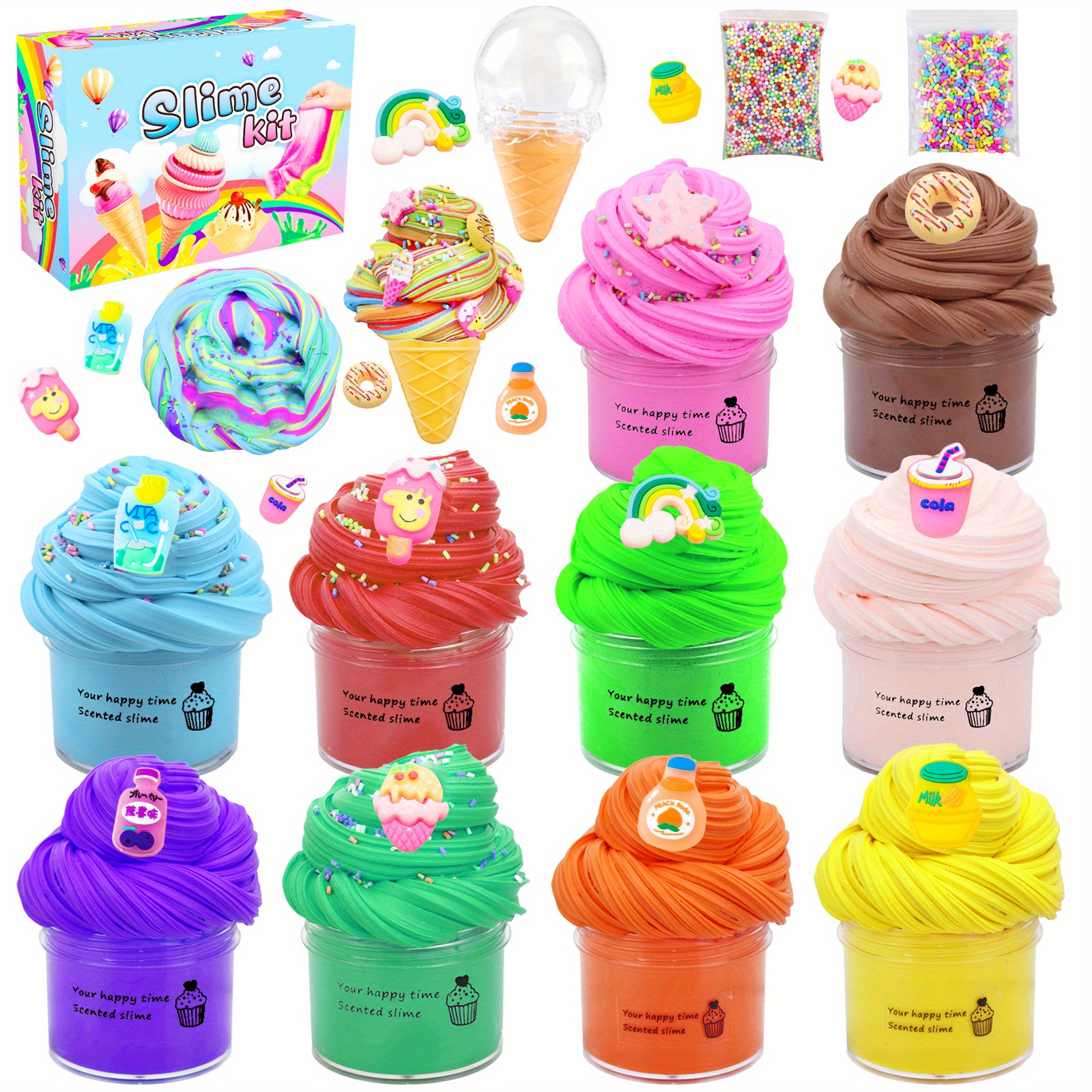 Fun Educational Diy Ice Cream Butter Slime Kit Perfect - Temu