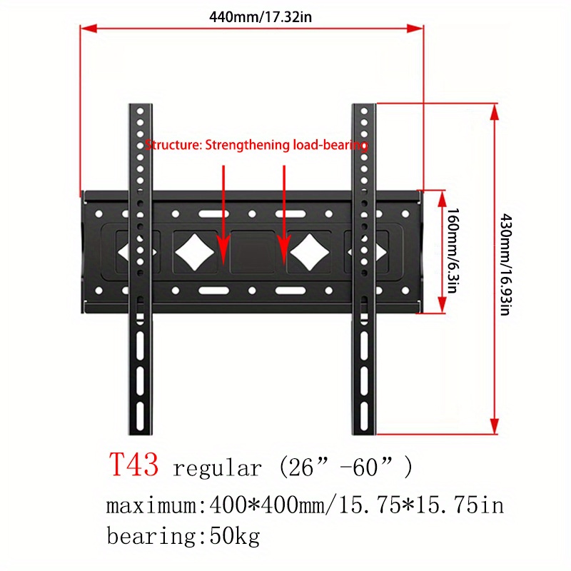 1pc Support TV Réglable À 15° Avec Matériau De 1 5mm - Temu France