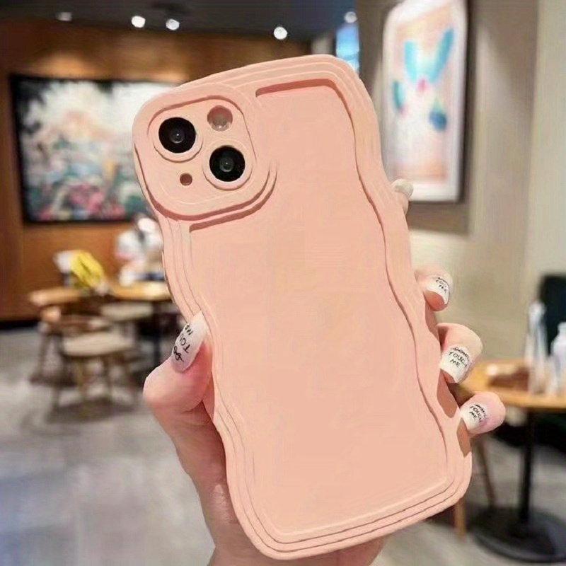 Caseative Cute Curly Wave Frame Shape Shockproof Soft  Compatible with iPhone Case (Pink,iPhone Xs Max) : Cell Phones & Accessories