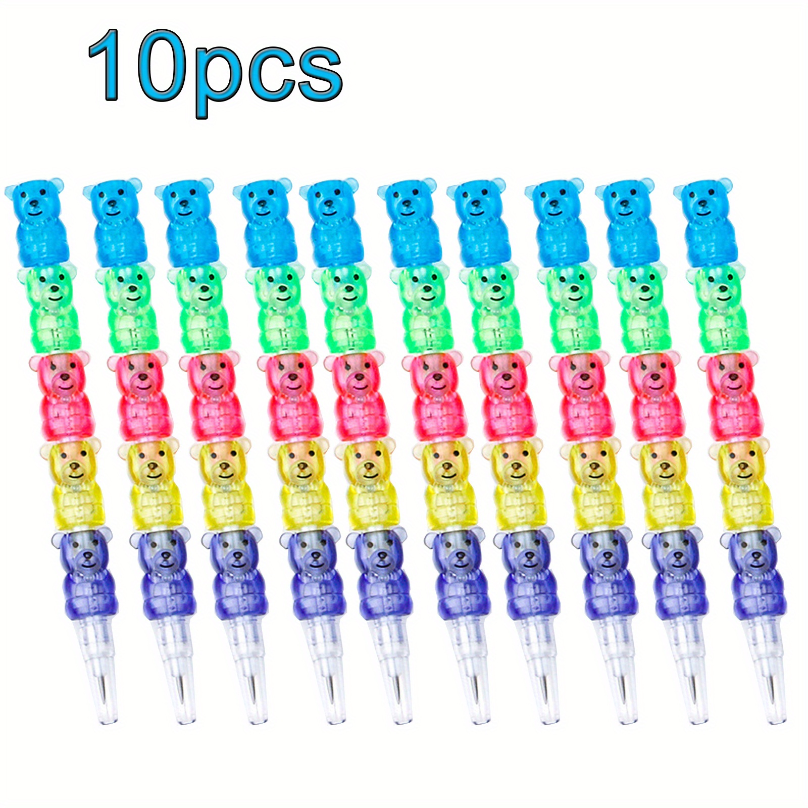 MAGICLULU 15Pcs bear building block pencil 5 in 1 stacking pencil  changeable pencil construction pencil childrens gifts buildable pencil  children