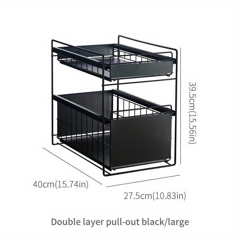 Under Sink Storage, Under Sink Organizer, Kitchen 2/3 Tier Sliding Spice  Organizer Basket, Stackable Cabinet Organizer For Under Sink, Spice Rack,  Space Saving For Kitchens, Kitchen Accessories - Temu