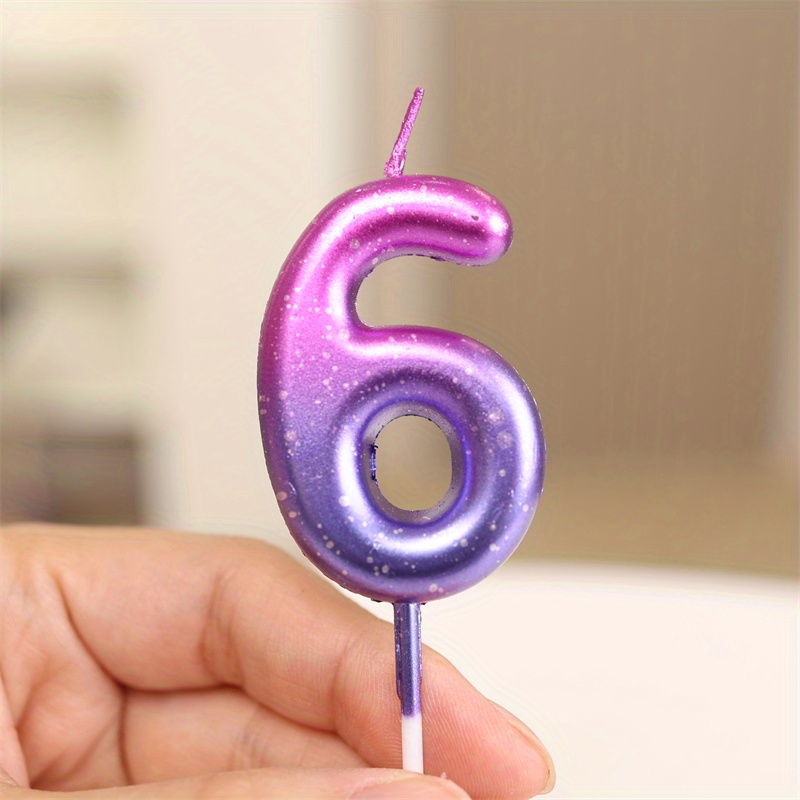 Vela de cumpleaños número 1 con cera multicolor con purpurina, 7.5 x 3.63  pulgadas (1 unidad), accesorio de celebración vibrante