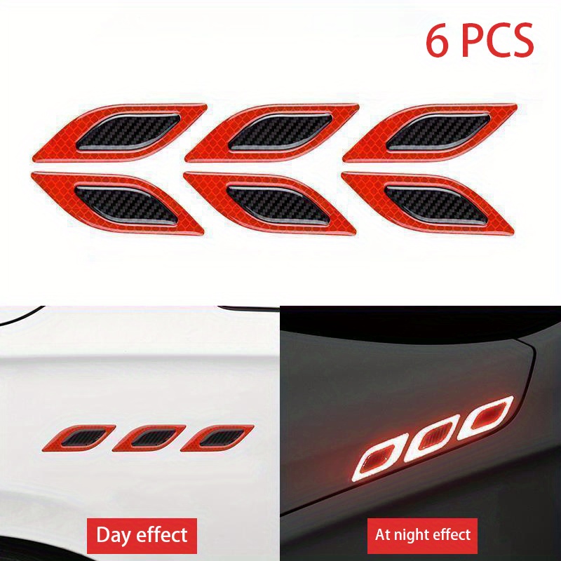 Neue 6pcs Auto Reflektierende Streifen Carbon Faser Auto Aufkleber