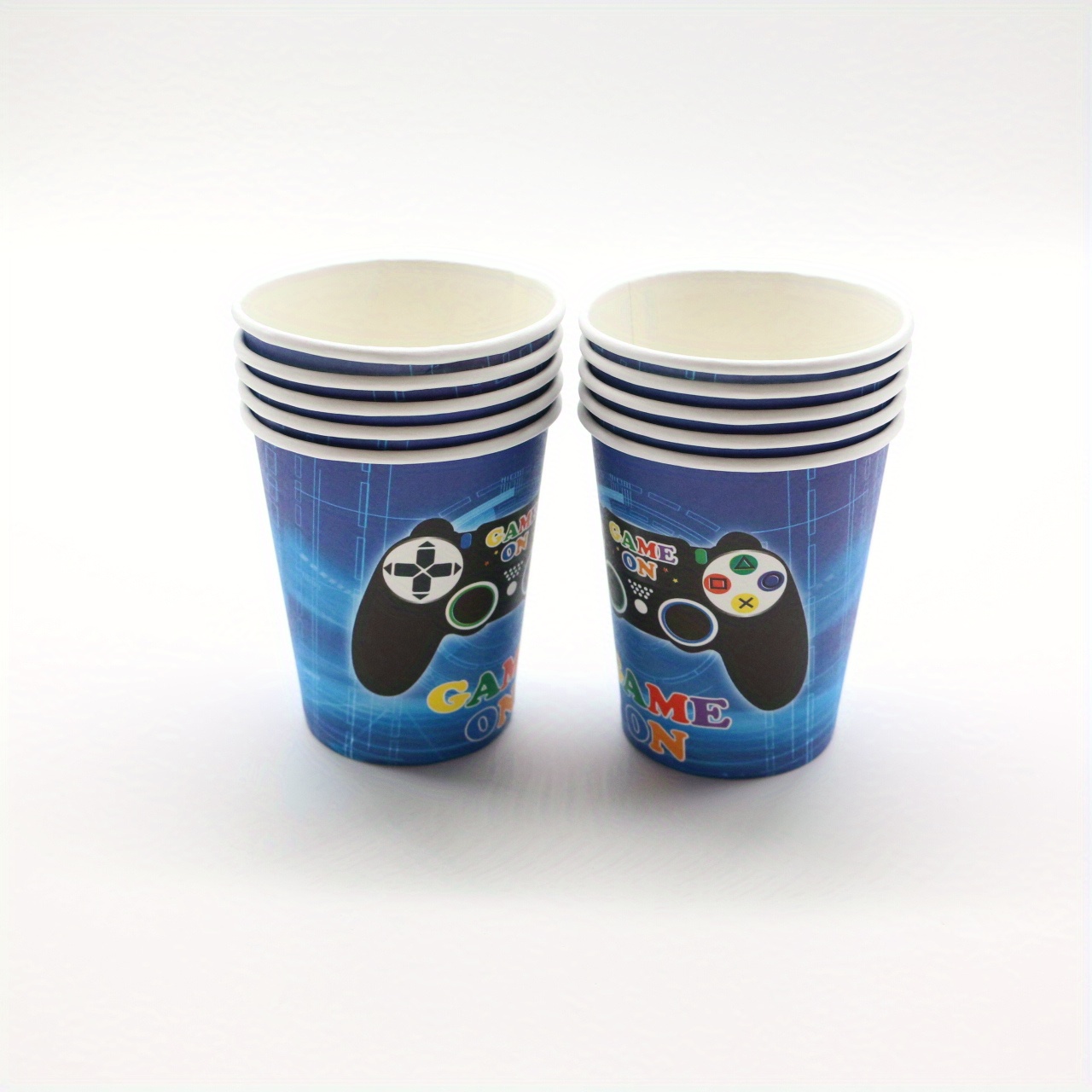 Large blue plastic cups set 4