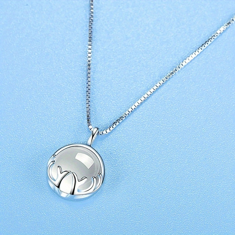 Image of Elegant Antler Pendant Necklace For Women, A Perfect Romantic Gift For Weddings