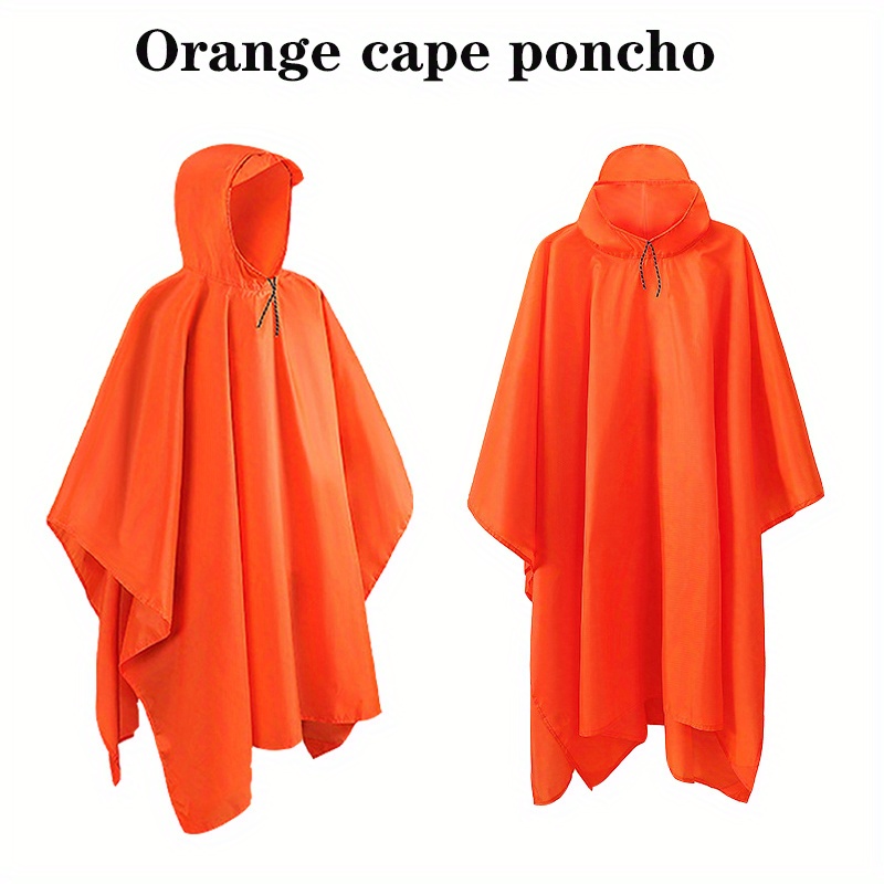 Waterproof Hooded Rain Poncho, Military Raincoat Jacket for Fishing Camping Climbing & Outdoor Activities,Temu