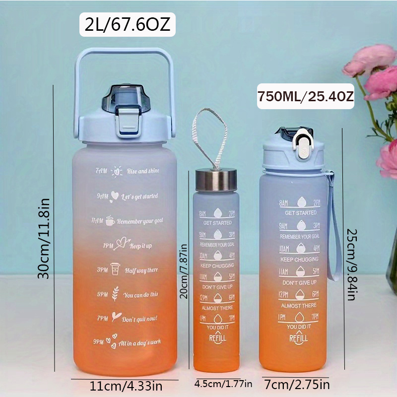 Gradient Sports Water Bottle Set With Straw