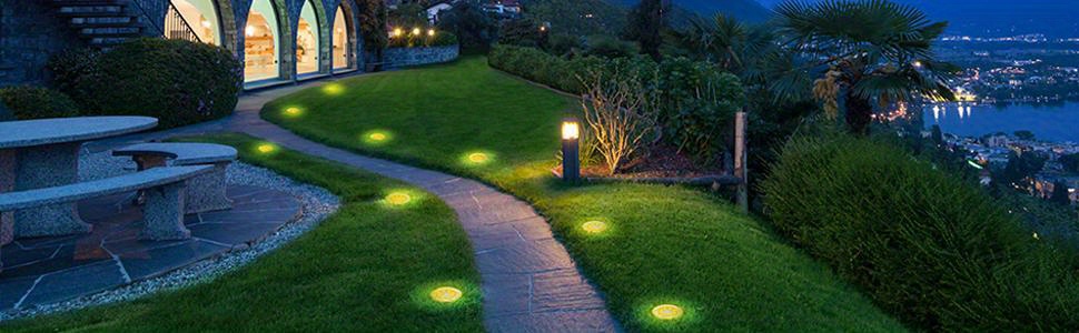 8 Confezioni Di Luci A Disco Solare Per Esterni, 8 Luci A Terra Solari A LED, Luci Paesaggistiche Impermeabili Per Esterni, Lampada Da Terra A Energia Solare, Luci Da Giardino Interrate Impermeabili, Illuminazione Del Prato Paesaggistico, Per Prato Del Patio Del Vialetto dettagli 4