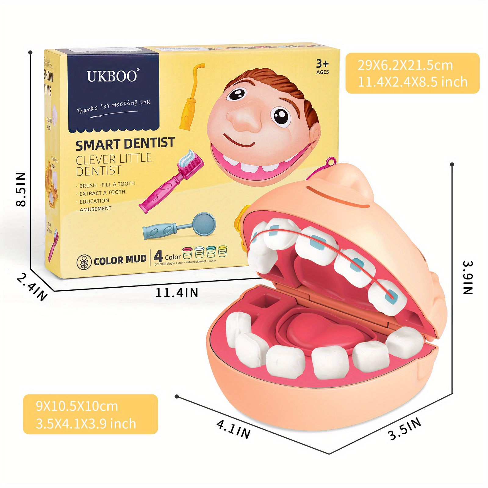 Kit de Médecin pour Enfants Jouet de Dentiste, 9 Pièces Outils de Dentiste  Enfants Semblant Jouer Dentiste Vérifier Le Jouet de Modèle de Dent, Jouet
