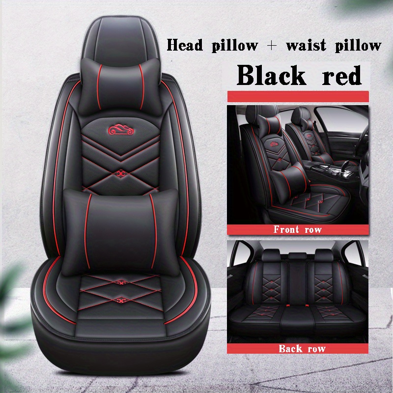 Leather Car Front Seat Cover Cushion Protector with Pillow