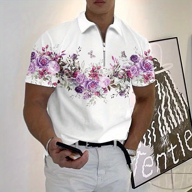 flower print polo shirts