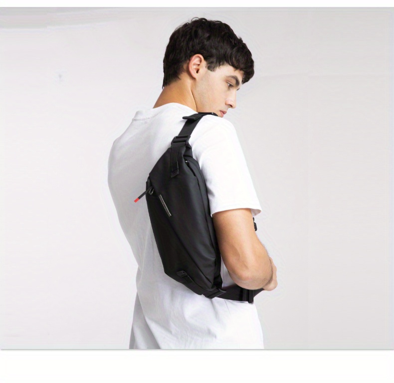 FENRUIEN Men'S Shoulder Crossbody Bag, Trendy Chest Bag, Casual Waist Bag, Lightweight Functional Street-Style Small Bag for
