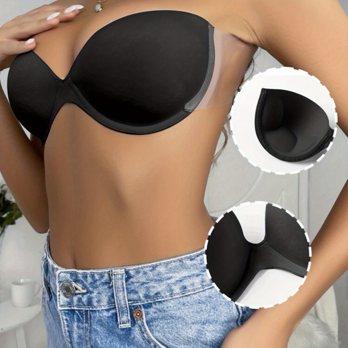 Push Up Bras for Women Underwear Invisible Strapless Bralette