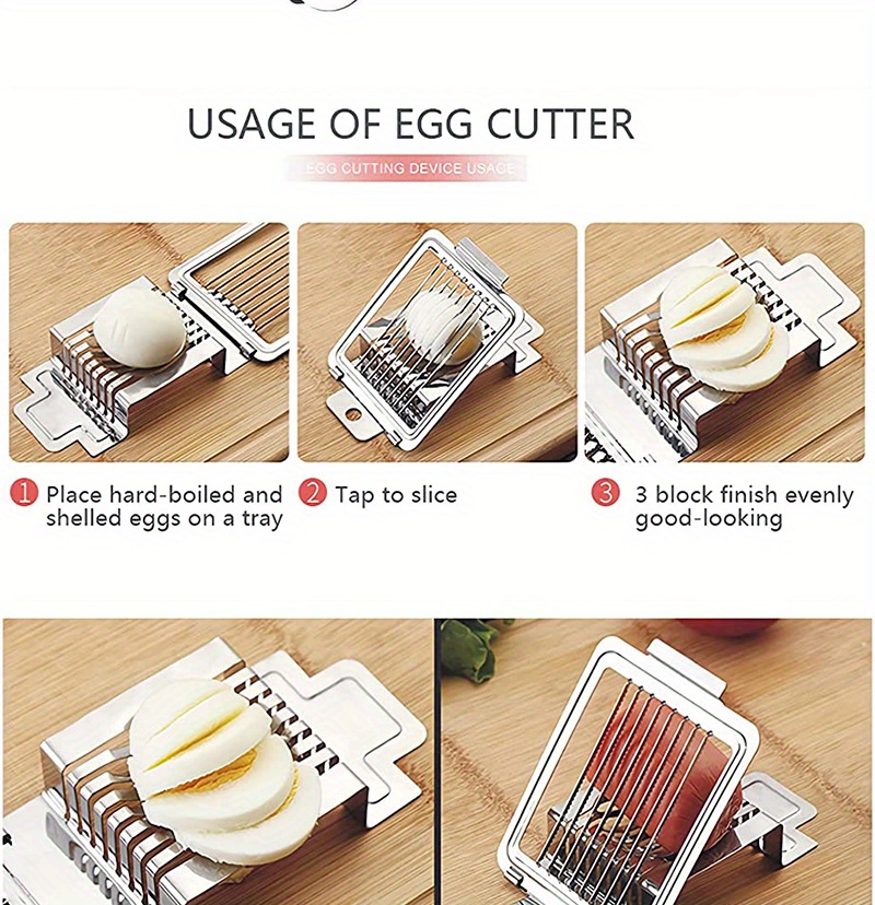 1pc egg slicer hard boiled eggs slicers egg cutter creative egg slicer kitchen egg cutter food slicers   household stainless steel egg slicers kitchen tools kitchen supplies details 2