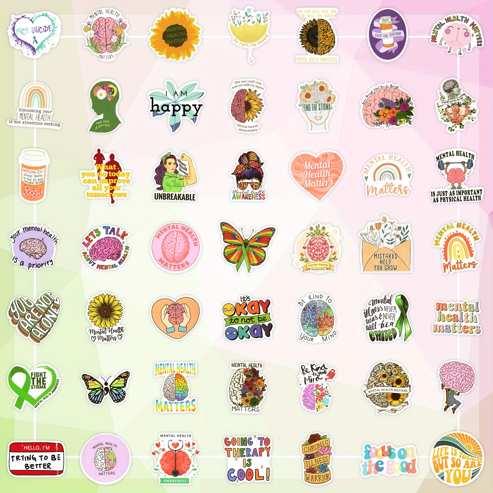 Mental Health Stickers inspirational Psychology Stickers For - Temu
