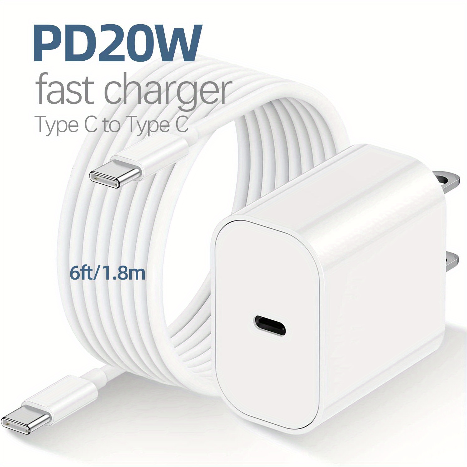 20W PD USB C Super Fast Charger Adaptateur Mural PD Câble De - Temu Canada