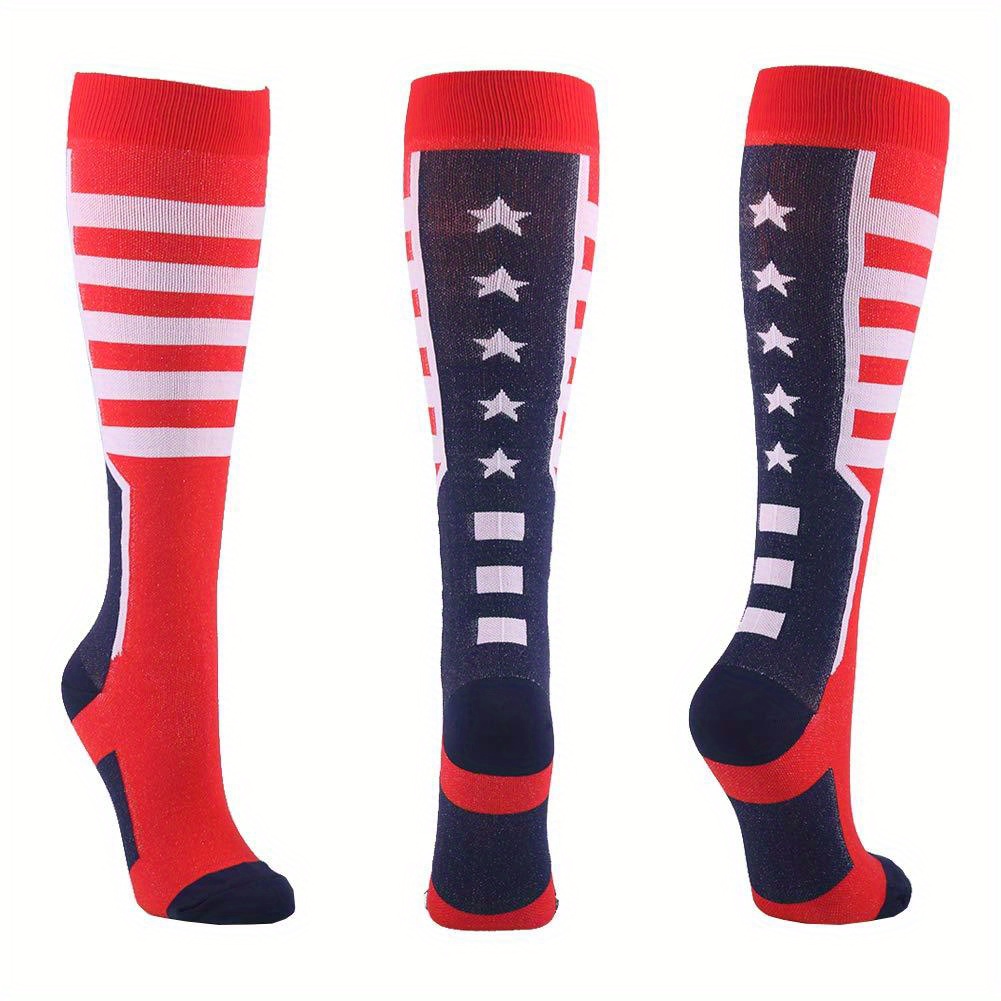 American Flag Calf Socks Knee High Compression Sports Stockings