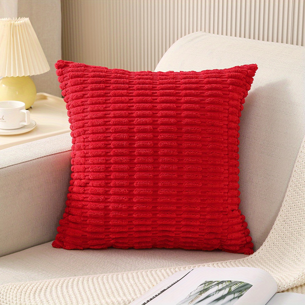 Corduroy Throw Pillow Case Soft Sofa Cushion Cover Solid Pillowcase Home  Decor /