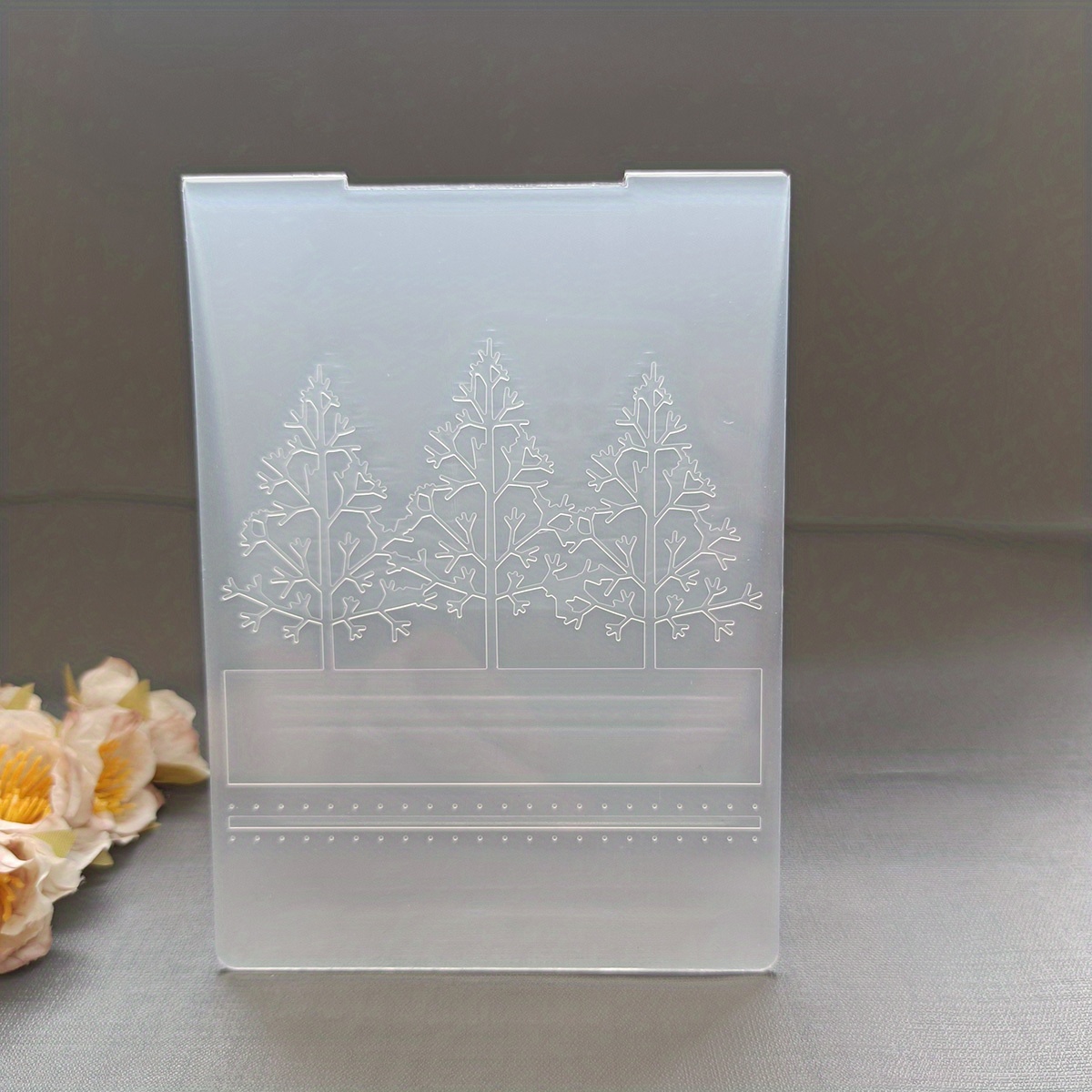 Christmas Pine Tree Embossing Folders Plastic Plates Design Temu