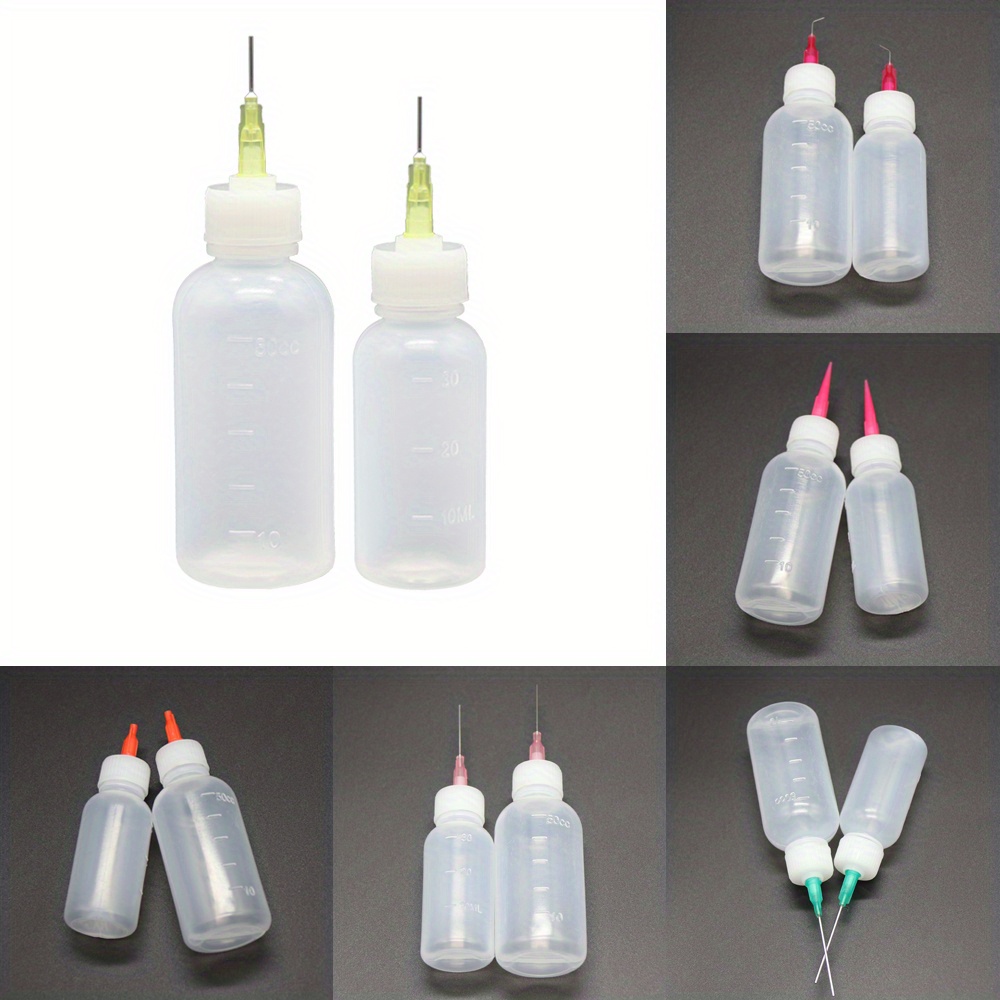 EXCLUZO Needle Tip Glue Bottles Glue Bottles with Fine Tip Liquid Needle  Bottles Applicator DIY Empty Bottles for Home Workplace 10Pcs 10ml (White)