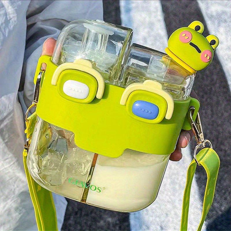 1pc Cute Water Bottle With Straw Portable Drinking Cup For Summer Kawaii Water  Bottle Square Bottle For Outdoor… in 2023