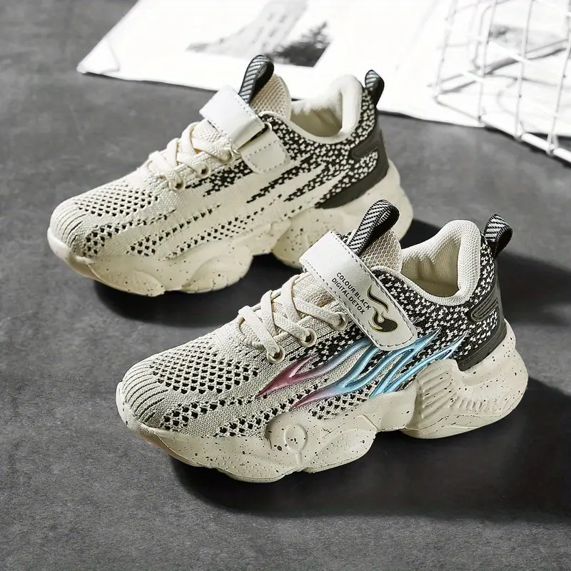 Kids Boys Trendy Breathable Mesh Sneakers With Hook And Loop Fastener kids-boys-trendy-breathable-mesh-sneakers-with-hook-and-loop-fastener