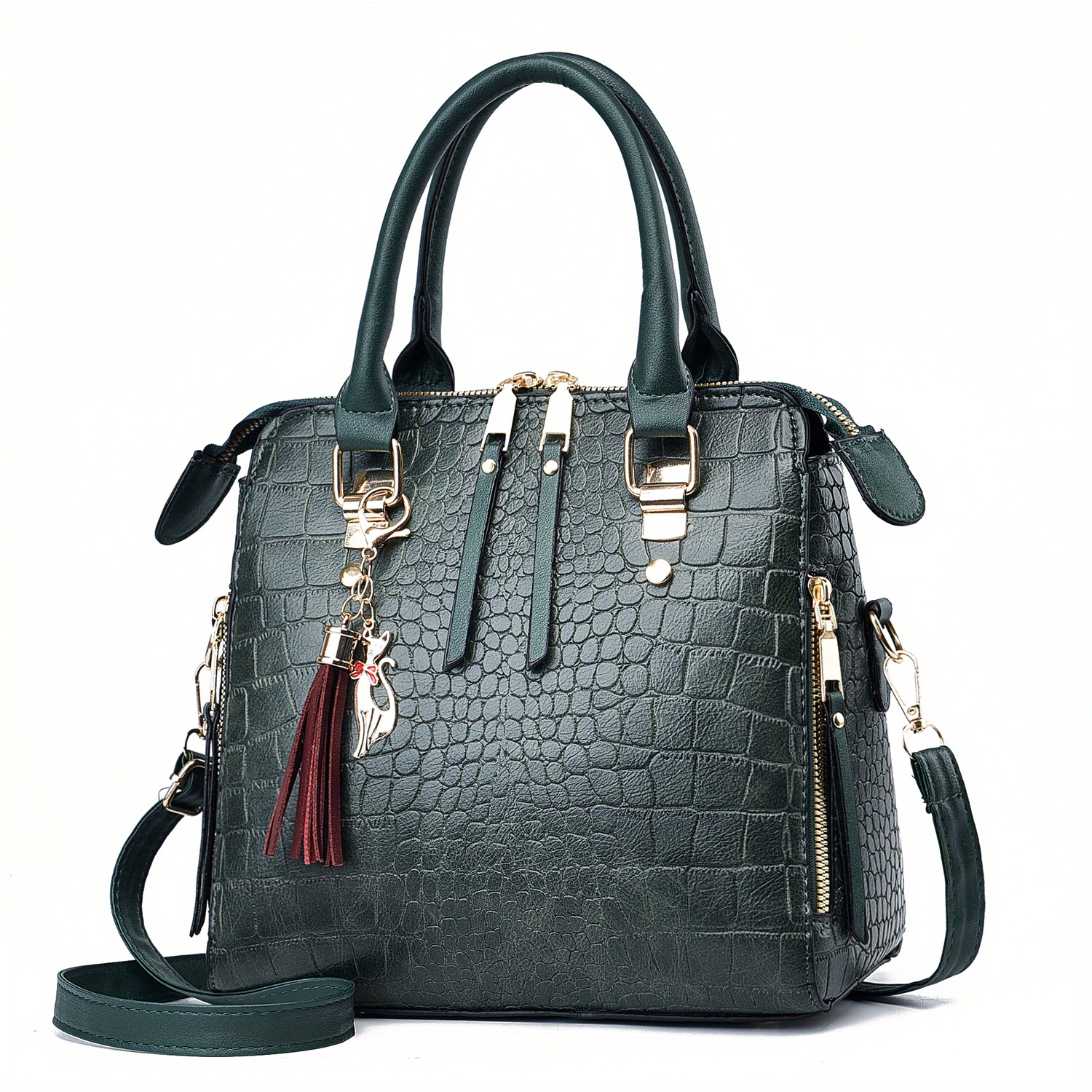 Crocodile Embossed Handbag, Fashion Leather Crossbody Bag, Women's Top  Handle Satchel Purse - Temu Philippines