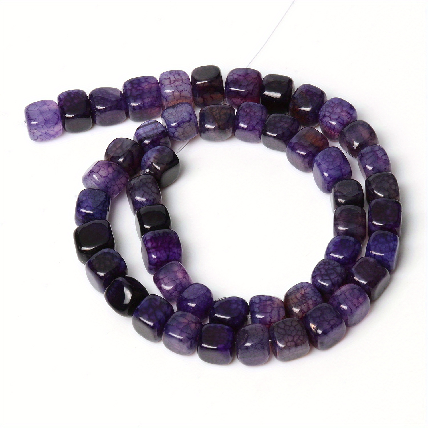 Natural Stone Beads Purple Frost Cracked Dragon Veins Agates - Temu