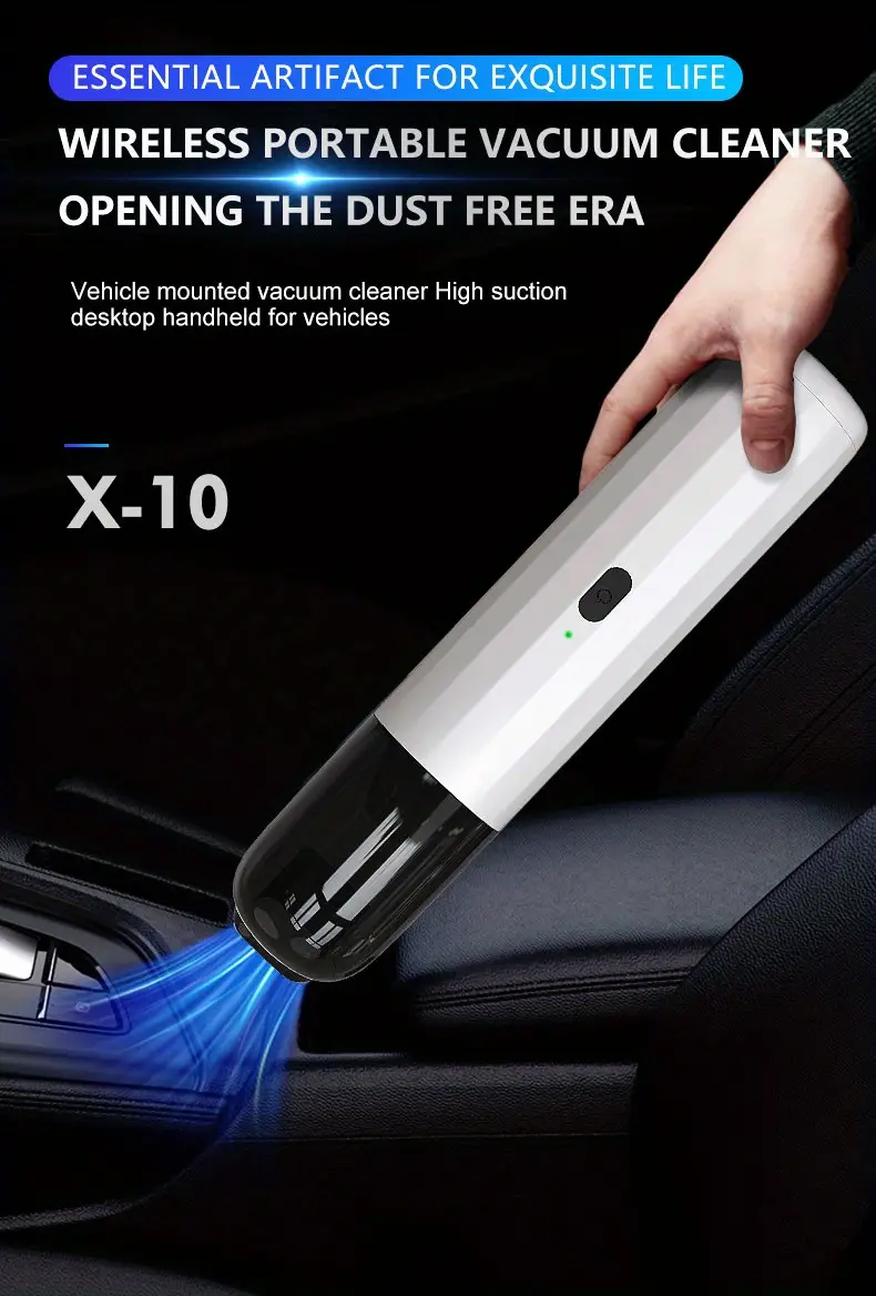 wireless mini car vacuum cleaner handheld vacuum cleaner brushless motor wet washable filter household automotive and office handheld vacuum cleaner details 0