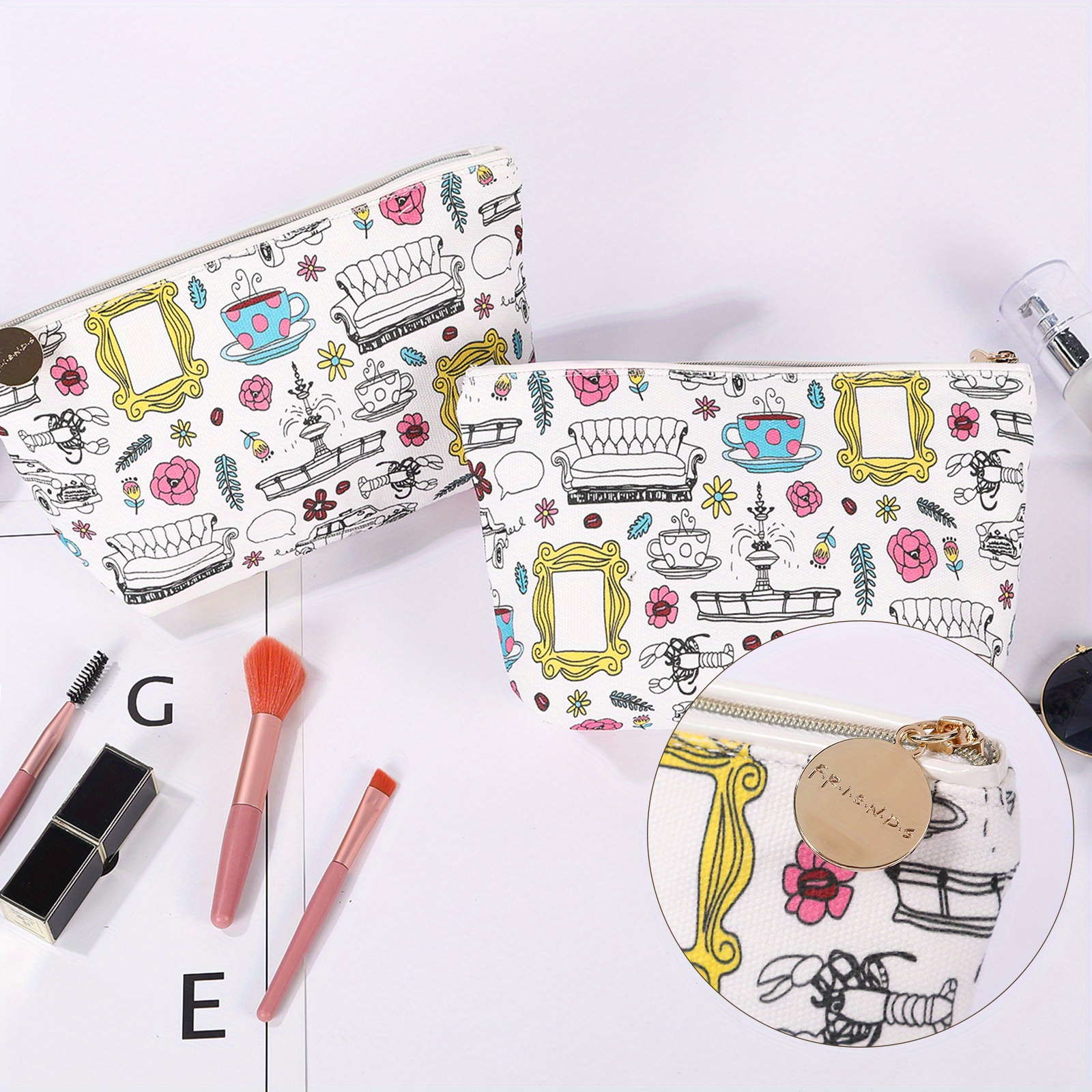 Portable Plaid Pattern Cosmetic Bag, Waterproof Makeup Storage Bag, Travel  Accessories Toiletry Bag - Temu Israel