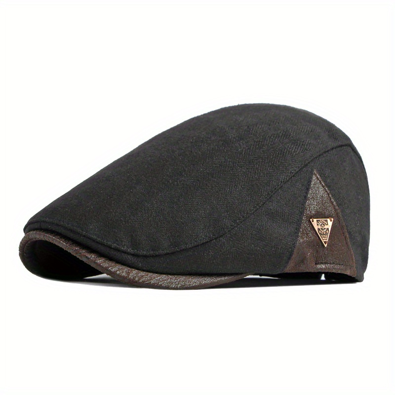 Fashion Autumn Beret Hat Men Ivy Flat Cap Herringbone Duckbill Hat Painter Adjustable Driving Cap, For Gifts