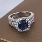 dinner ring wrist ring, new arrival refined blue square zircon lady wedding dinner ring wrist ring holiday style details 1