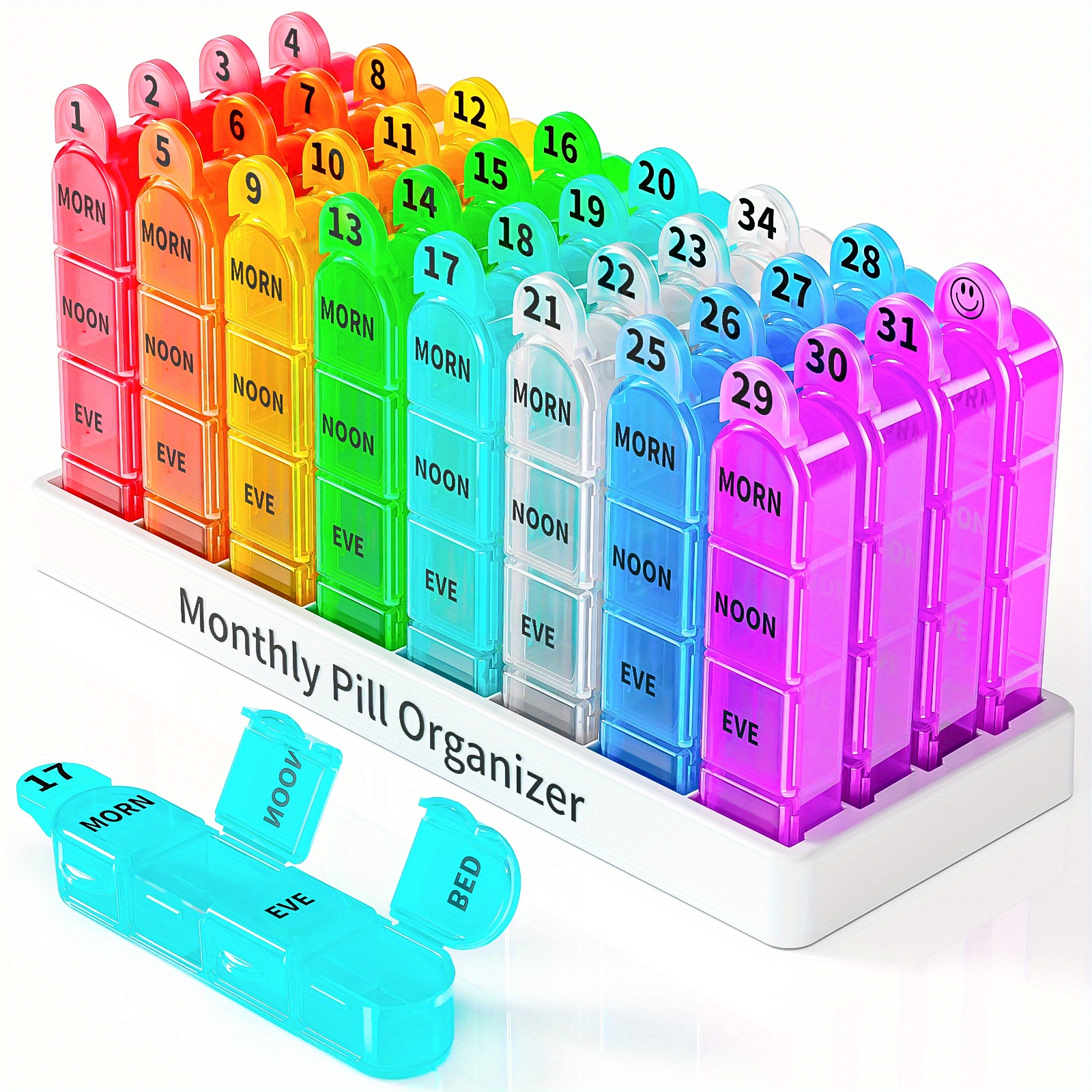 MedCenter Four-a-Day Monthly Pill Organizer 